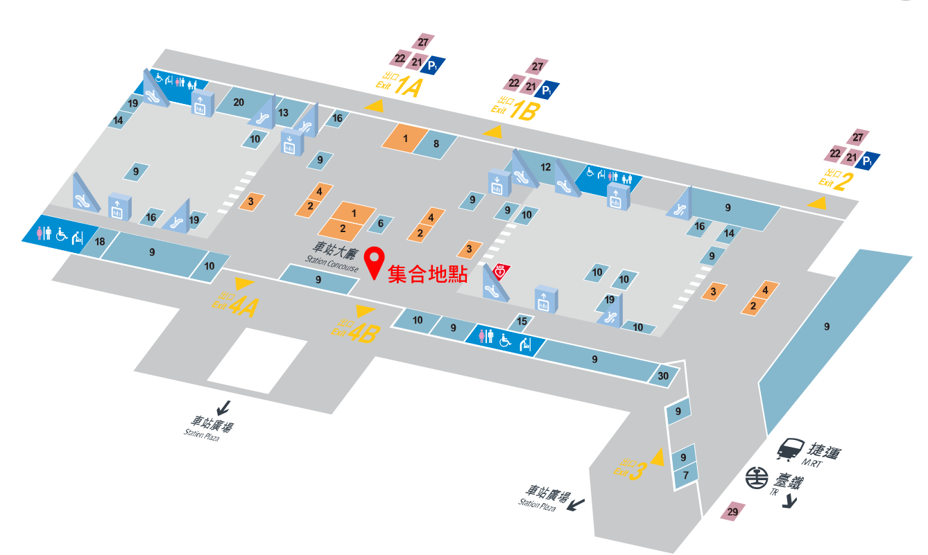 高鐵臺中站集合地點示意圖