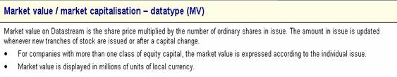 手冊中市場價值(MV)的詳細說明圖示
